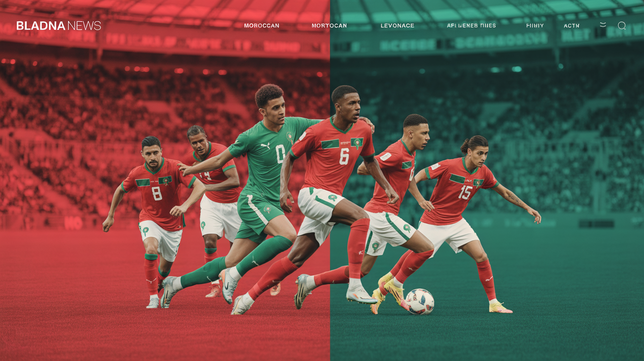 Marokkaanse voetballers op het veld tijdens een wedstrijd in Marokko.