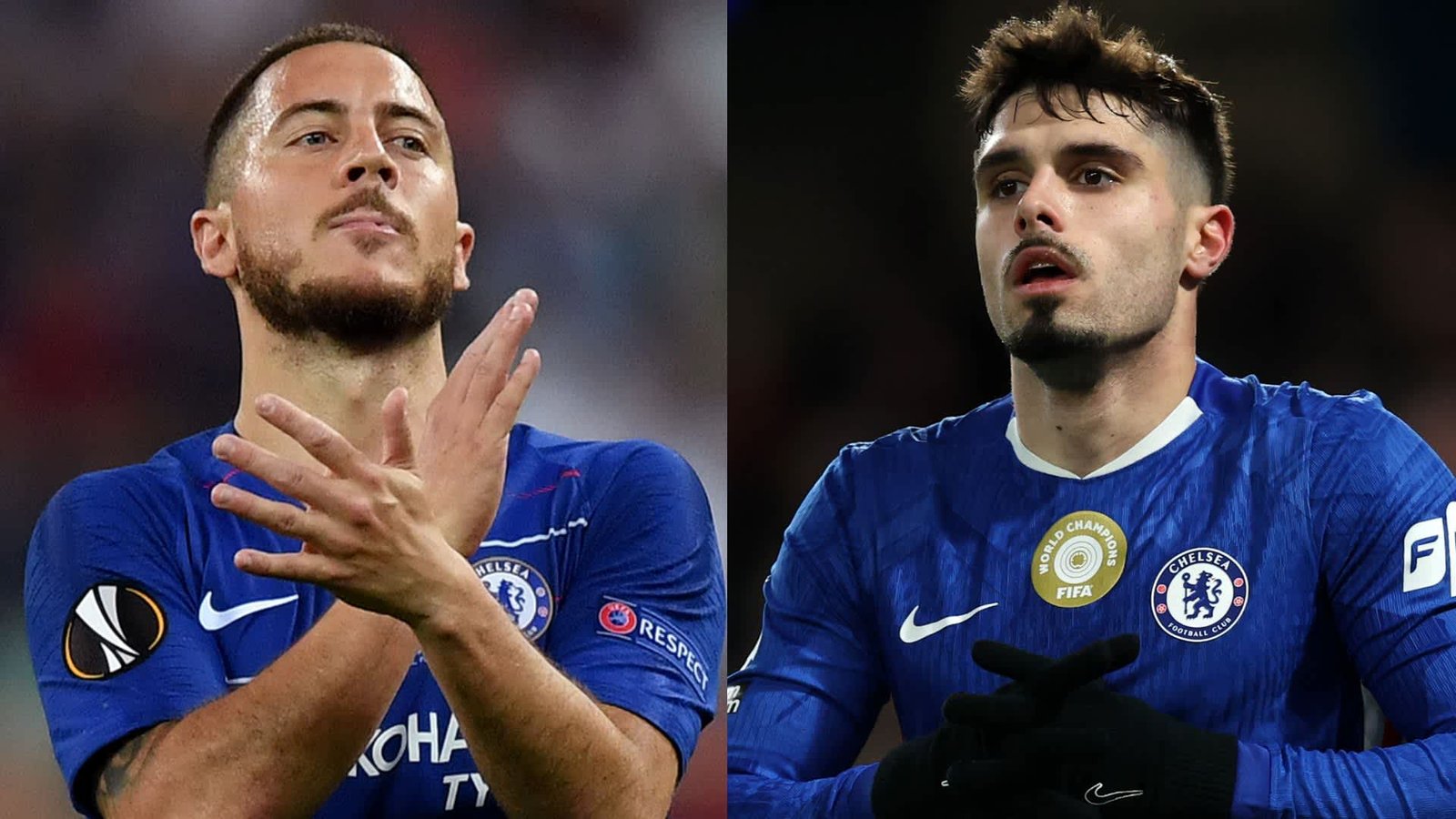 Eden Hazard en Pedro Neto in Chelsea-tenues, die emotie tonen op het veld tijdens een wedstrijd, waarbij de relevantie voor het Marokkaanse voetbal wordt benadrukt.