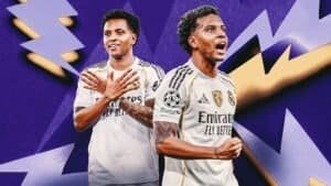 Des joueurs de football dévoués, vêtus du maillot du Real Madrid, célébrant le succès, mettant en valeur le talent marocain dans le football.