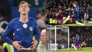 Cole Palmer exprime sa frustration après avoir manqué une occasion tardive lors du match nul de Chelsea contre Leeds, illustrant l'intensité de l'action.