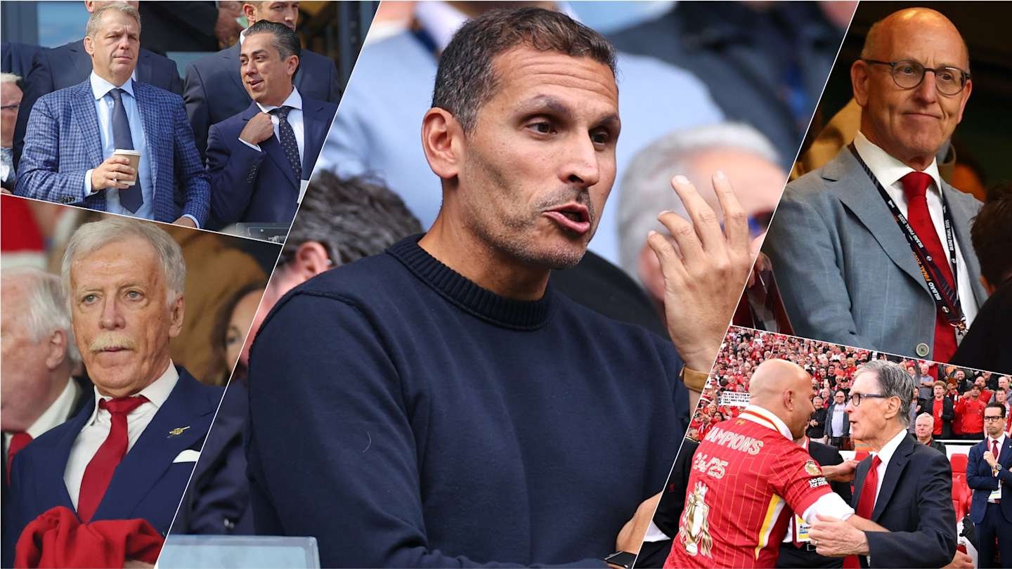 Collage of football executives and fans at a match, showcasing diverse reactions and conversations, emphasising the atmosphere of the game.