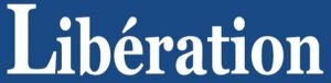 Libération logo in bold white letters on a blue background, representing the news outlet's identity in the media landscape.