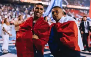 Mbappe and Hakimi vacation chat during World Cup